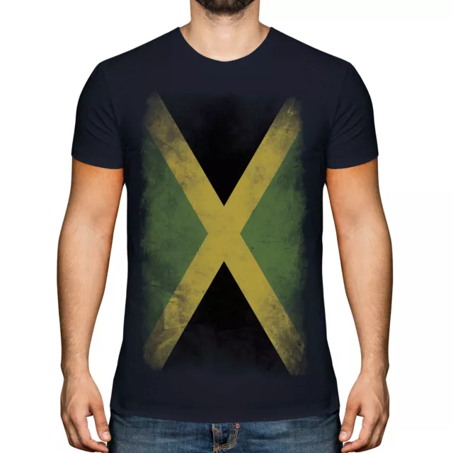 Jamaica Faded Flag Mens T-Shirt Tee Top Jamaican Shirt Football Jersey Gift