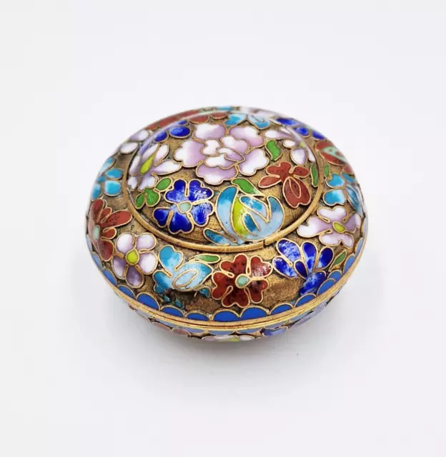 Chinese Cloisonne Enamel Trinket Box