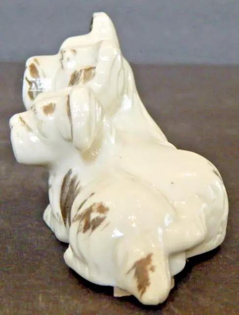 VINTAGE Skye Scotty Terrier Dog Figurine Mom & Puppy Hand Painted - Japan 1945 2