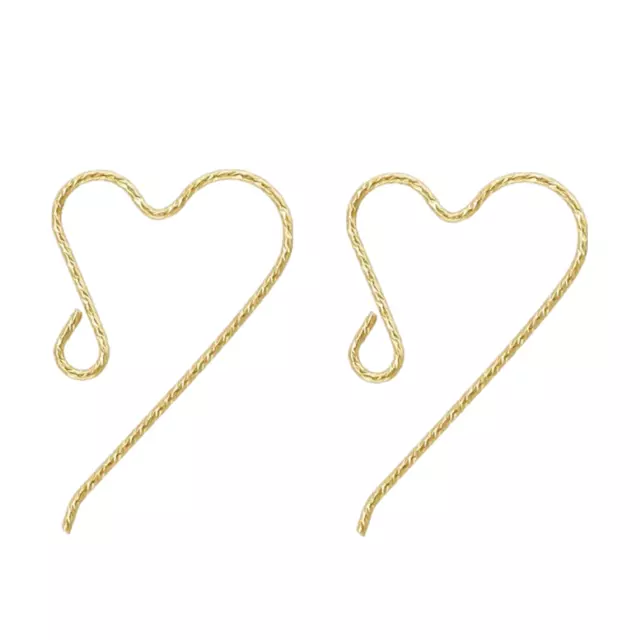 6 Stck. 14K Goldgefülltes Herz Ohr Draht Goldgefüllt Funkelnder Ohrring für Liebe Schmuck