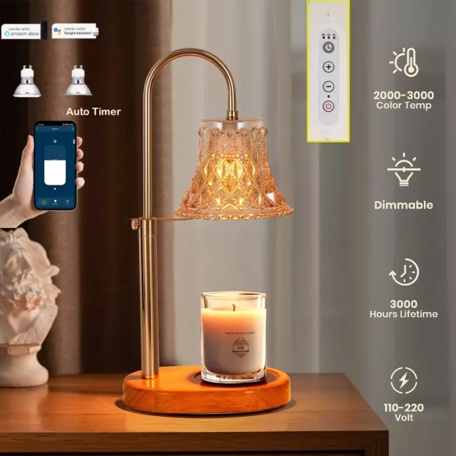 Candle Warmer Lamp w/ Timer Dimmable Wax Melt for Scented Jar Candles & Timer