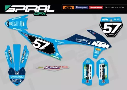 Custom MX Grafikkit KTM SX SXF 125 250 350 450 TLD blau 2020