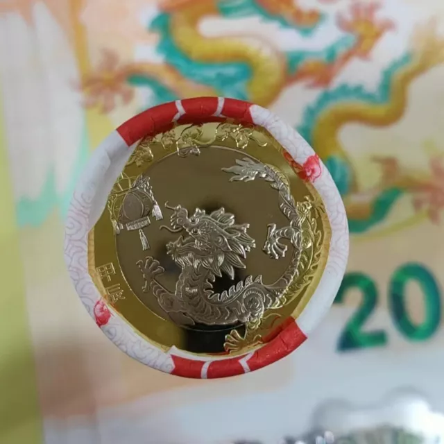 20 Pcs 2024 China Lunar series-Dragon 10 Yuan Bi-Metallic Coin / Original Volume