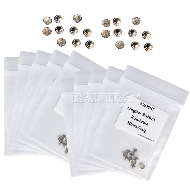 AZDENT Dental Orthodontic Bondable Base Lingual Buttons Round 10Pcs/Pack