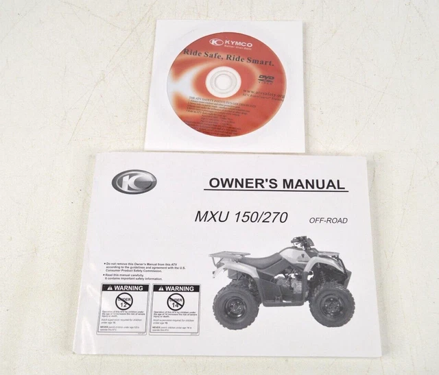 Kymco MXU150 MXU270 ATV 4 Wheeler Owners Manual Specs Maintenance Book