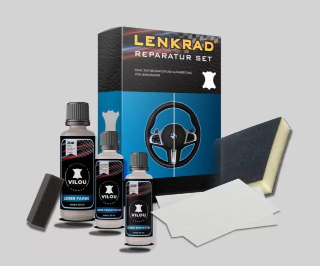 30ml Porsche Lenkrad-Reparatur-Pflege-Set Lederfarbe leather paint von "VILOU"