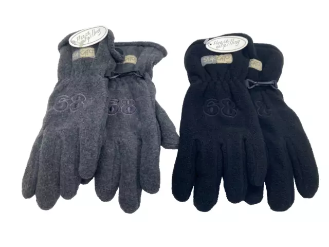 STACCATO Handschuhe Doppelpack Kinder Jugendliche Fleece schwarz grau Neu