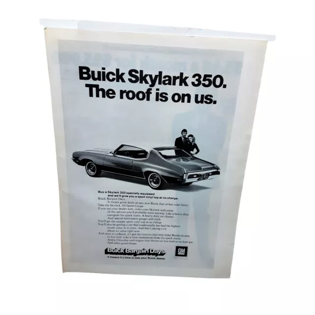 1972 Buick Skylark 350 Car Vintage Print Ad 70s