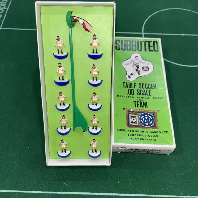 Subbuteo Team Hw Ref 140 Marseille Mint Team In Very Good Delacoste Box Rare