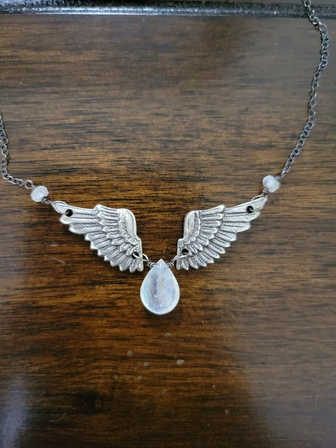 VINTAGE STYLE ART Deco Sterling Silver Moonstone Angel Flight Wings ... - Beautiful Art Deco Wing Toned Collectible
