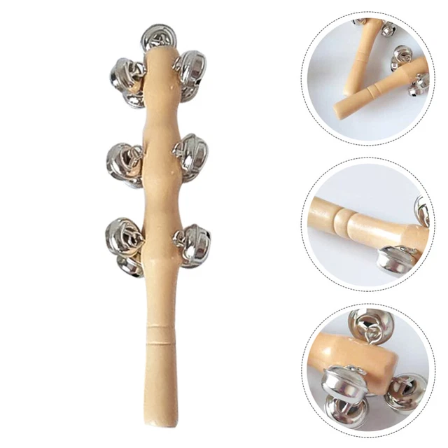 Hölzerne Primärfarbenrassel Glöckchen Aus Holz Schlittenglocken Babyspielzeug