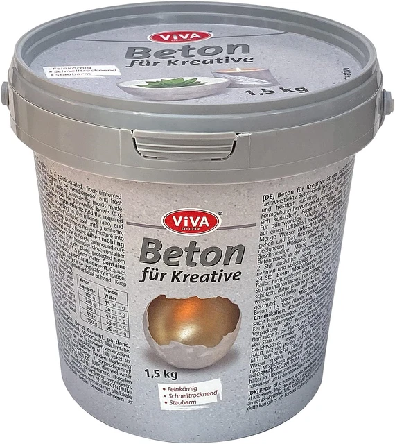Viva Decor VD940400098 Hormigón para Creativos, Gris, 1,5 kg