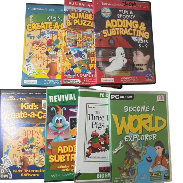 EDUCATIONAL PC CD-ROM Software Bundle for Kids $25.00 - PicClick AU