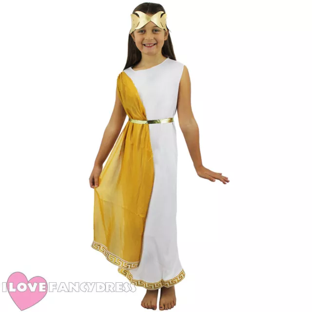 Girls Roman Goddess Costume School Curriculum Historical Fancy Dress Childs Toga