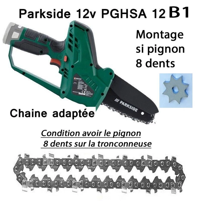 CHAINE MINI TRONCONNEUSE ADAPTABLE PARKSIDE PGHSA 12 B1 Pour Pignon 8 chaine-mini-tronconneuse-adaptable-parkside-pghsa-12-b1-pour-pignon-8