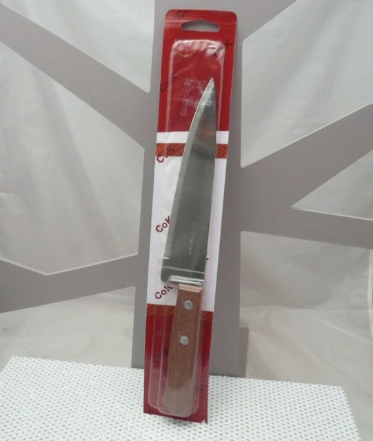 Couteau à Huîtres TEN En Inox, Manche En Bois - Fabriqué à Nantes, Occasion Années 90