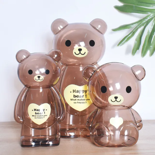 Clear Bear Piggy Bank Coin Openable Money Save Boxs Toy Kids Gift Cash Box