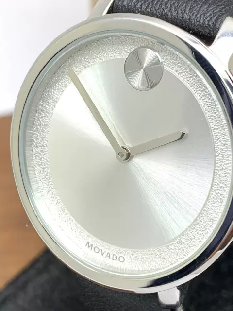 Movado Women's Watch 3600572 Museum Swiss Quartz Silver Dial Black Leather Band