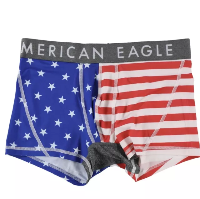 American Eagle Flex Boxer Brief Underwear Mens Large Stars & Stripes 6" Inseam