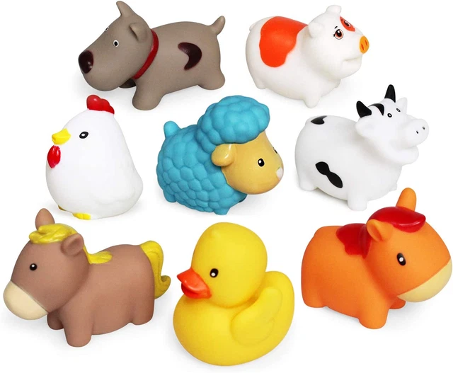 Giocattolo Da Bagno(8Pcs),Giocattoli Da Bagno Galleggianti Con Cani Da Fattoria,