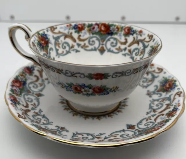 Tuscan "Orleans" Cup & Saucer Fine English Bone China Made in England 1940s