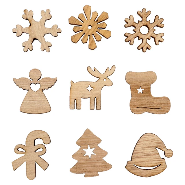 Weihnachtsmarken Aus Holz Weihnachtsholzspäne Natürliche Holzscheiben Zubehör