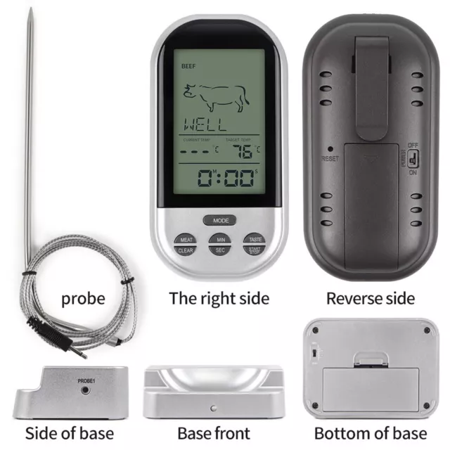 Thermomètre à viande à distance sans fil avec sonde numérique outil de cuisi