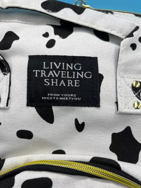 Living Traveling Share Cow Print Backpack Diaper Bag 14" tall 2