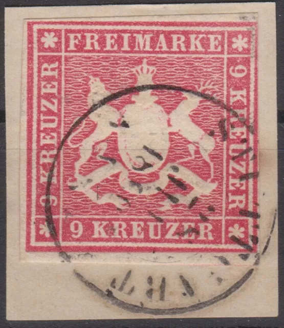 == AD Württemberg Mi. 14a gest. auf Bfst., Kat. 100€ ==