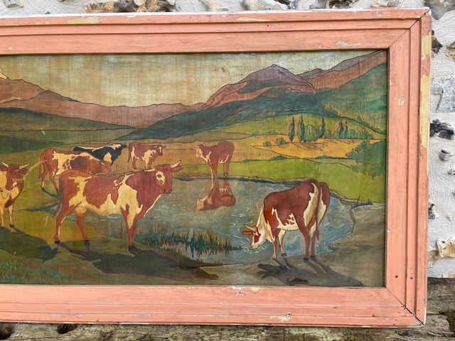Tableau ancien Aquarelle Louis-Henry Lemirre 1978