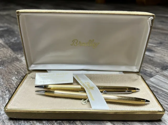 Cross Ladies Set 14k Gold Ballpoint Pen & 0.9m Pencil In Box Made In Usa  Mint *