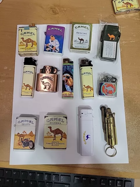 Lot of Thirteen Camel Cigarettes Lighters New