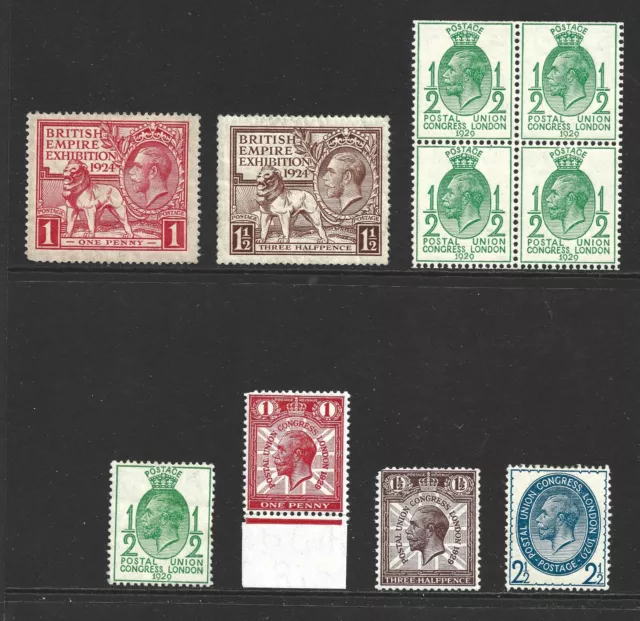 KGV Mint Stamp Selection Including Postal Union Congress Issues (2 Scans)