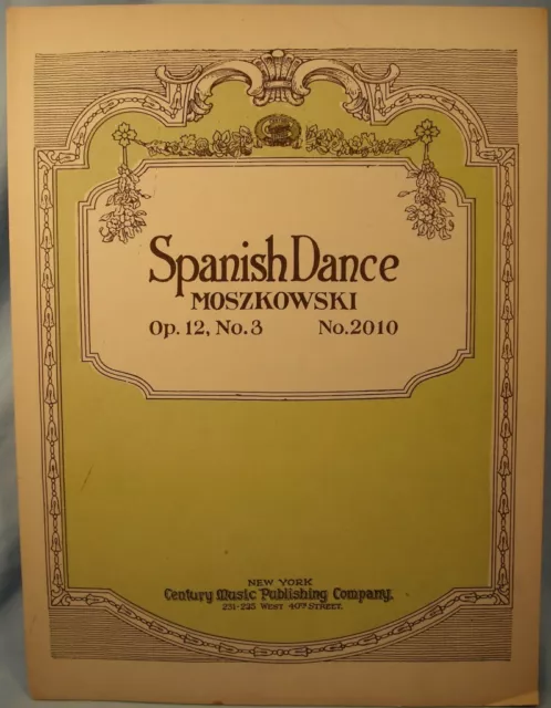 Old 1920 SPANISH DANCE 3 Sheet Music MORITZ MOSZKOWSKI