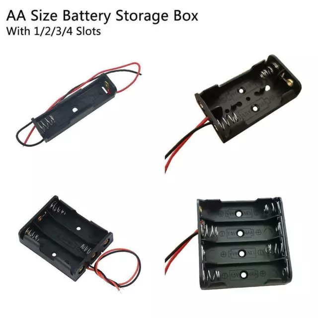 AA Battery Holder Box Storage Case Open& Closed Switch Cells 1x 2x 4 3x I6Z8