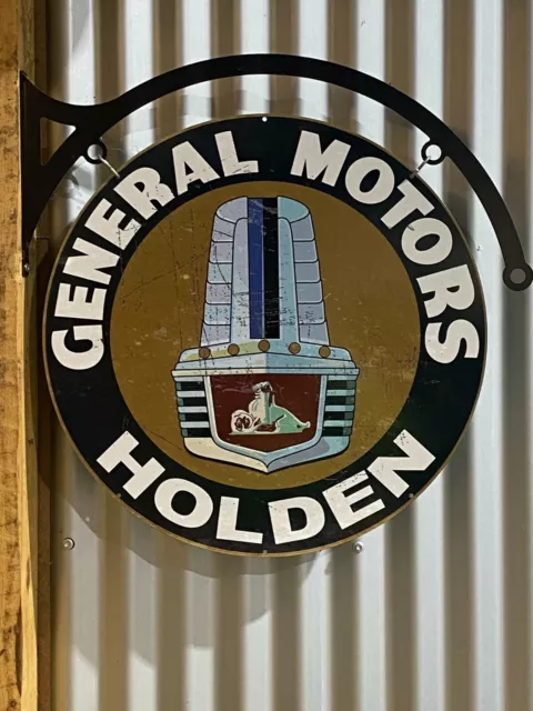 General Motors Holden Dealer Double Sided Metal Sign With Hanger