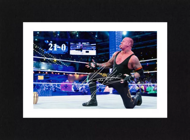 8X6 Mount THE UNDERTAKER Signed PHOTO Print Ready To Frame WWE Wrestling