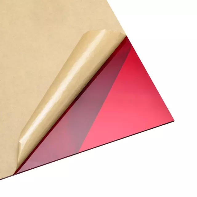 2uds Rojo Transparente Fundido Acrílico Hoja, 12"x 12", 3mm Grosor Plástico PMMA