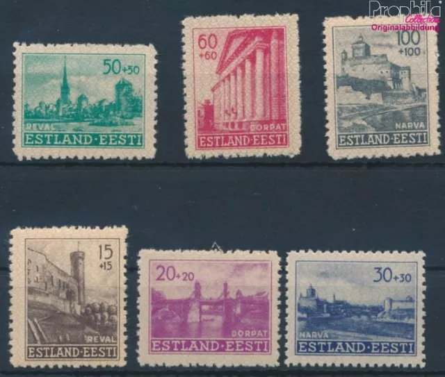 Briefmarken Estland (Dt.Bes.2.WK.) 1941 Mi 4-9 postfrisch (10215832