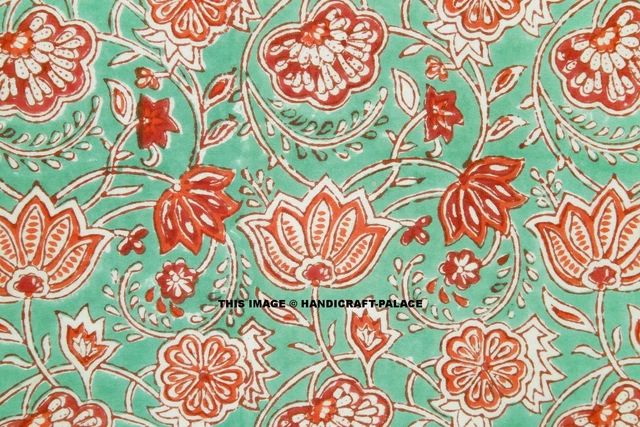 Indien Couture Main Bloc Imprimé Batiste Loisirs Créatifs Tissu Coton Par 0.9m