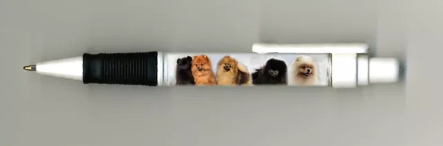 Pomeranian Dog Design Retractable Acrylic Ball Point Pen Gift Idea by Starprint