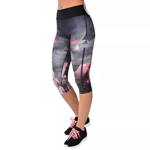 Adidas Grafico 3/4 Stretto Donna Ragazza Legging Capri Sport Hose Fitness XS