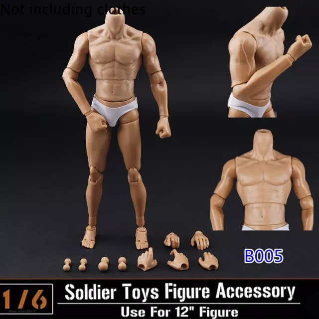 ZYTOYS 1/6 Scale Nude Muscal Male Body Narrow Shoulder 12'' Action Figure B005