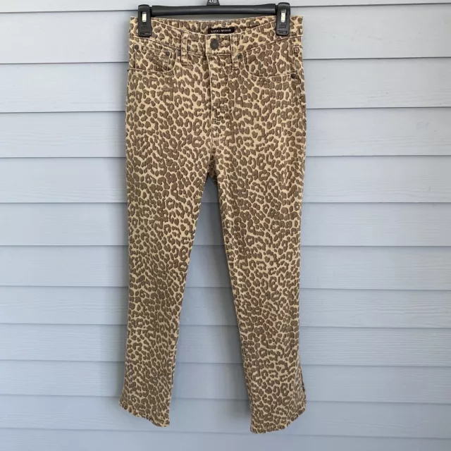 Lucky Brand Women 6/28 28x26 Jeans Leopard Print Stretchy Cotton Blend Slim