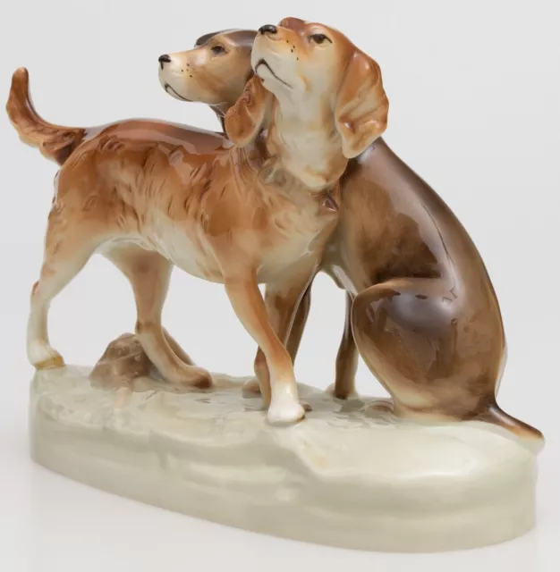 Jagdhunde Hund Porzellan Figur Royal Dux
