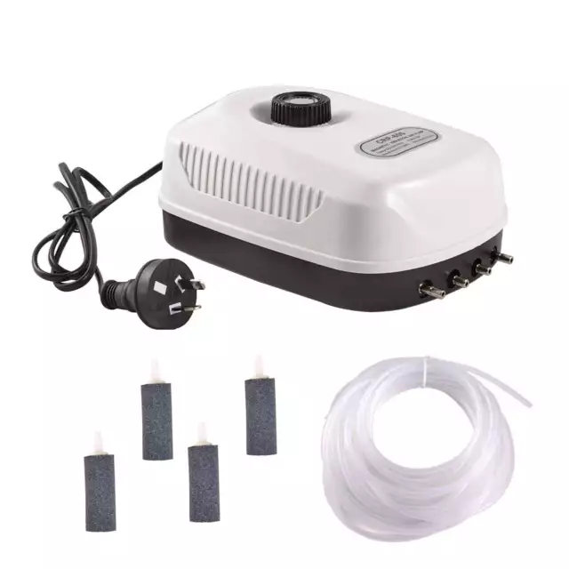 Ultra Silent Aquarium Fish Tank Air Pump 4 Outlet Adjustable Air Flow Water Pond