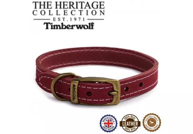 Ancol Leather Timberwolf Pink Dog/Puppy Collar