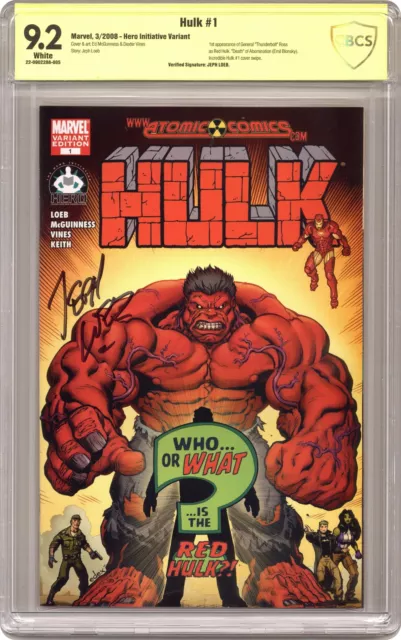 Hulk #1 McGuinness Hero Initiative/Atomic Variant CBCS 9.2 Signed Loeb 2008
