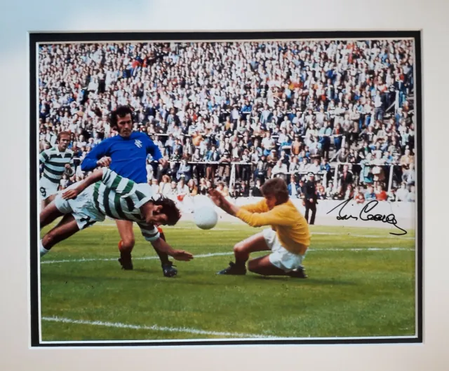 Jim Craig, Celtic 1967 Lisbon Lion. 12x10 Mounted Personally Signed Photo