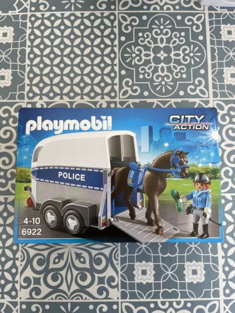 Play Mobil 6922 City Action Police With Horse And Trailer Playset. Age 4 - 10. 2